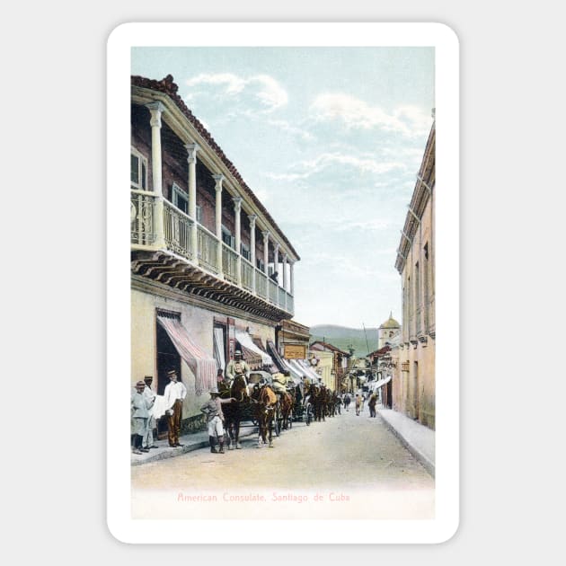 1910 American Colsulate Santiago de Cuba Sticker by historicimage